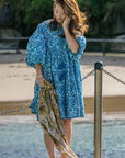 Blue Floral Dia Midi Dress