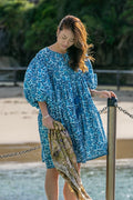 Blue Floral Dia Midi Dress