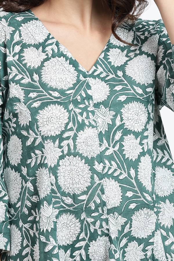 Priya Cotton Midi Dress - Green