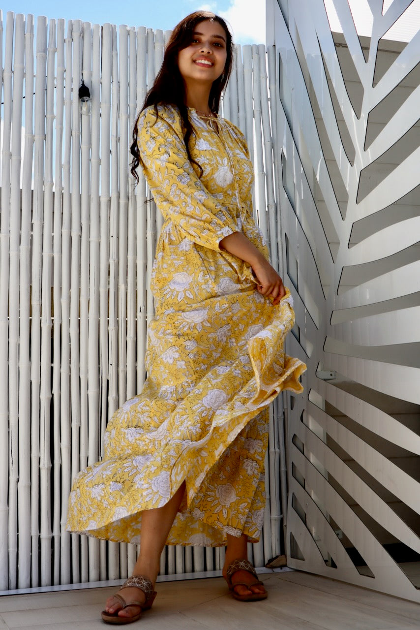 Boho Maxi Dress - Sun Yellow