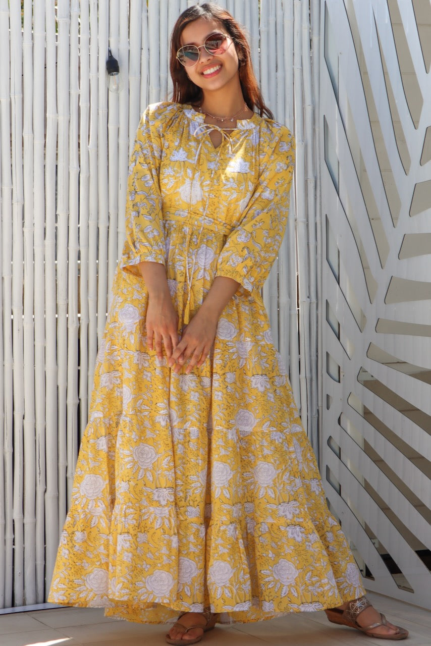 Boho Maxi Dress - Sun Yellow