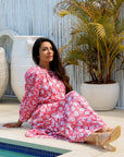 Boho Maxi Dress - Pink