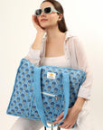 Cotton Tote Bag With Zip - Sahiba Motif