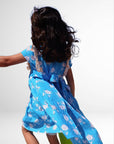 Adah Cotton Kids Dress - Crab Print - Hi Handmade