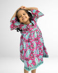 Adah Cotton Kids Dress - Pink - Hi Handmade