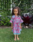 Adah Cotton Kids Dress - Pink - Hi Handmade
