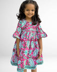 Adah Cotton Kids Dress - Pink - Hi Handmade
