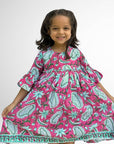 Adah Cotton Kids Dress - Pink - Hi Handmade