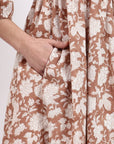 Angie Wrap Midi Dress - Mocha - Hi Handmade