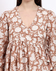 Angie Wrap Midi Dress - Mocha - Hi Handmade