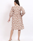 Angie Wrap Midi Dress - Mocha - Hi Handmade