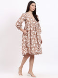 Angie Wrap Midi Dress - Mocha