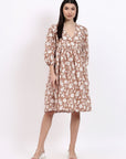 Angie Wrap Midi Dress - Mocha - Hi Handmade