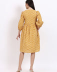 Angie Wrap Midi Dress - Mustard - Hi Handmade