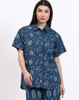 Bella Cotton Shirt - Blue - Hi Handmade