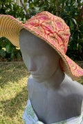 Block Print Reversible Hat - Orange