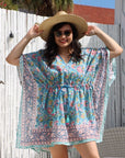 Boho Short Beach Kaftan - Lagoon Blue - Hi Handmade