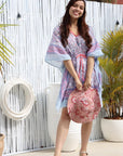 Boho Short Beach Kaftan - Sunset Pink - Hi Handmade