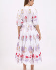 Cotton Dress Maxi - Floral Bloom - Hi Handmade