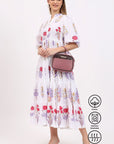 Cotton Dress Maxi - Floral Bloom - Hi Handmade