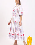 Cotton Dress Maxi - Floral Bloom - Hi Handmade