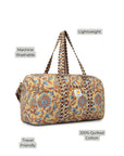 Cotton Duffle Bag - Beige Botanical - Hi Handmade