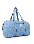 Cotton Duffle Bag - Blue Lily - Hi Handmade