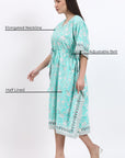 Cotton Kaftan Cover Up - Aqua - Hi Handmade