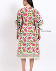 Cotton Kaftan Cover Up - Pink - Hi Handmade