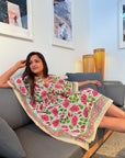 Cotton Kaftan Cover Up - Pink - Hi Handmade