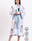 Cotton Kimono Robe - Aqua - Hi Handmade
