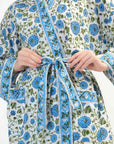 Cotton Kimono Robe - Dahlia - Hi Handmade