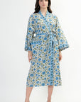 Cotton Kimono Robe - Dahlia - Hi Handmade