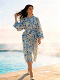 Cotton Kimono Robe - Dahlia