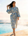 Cotton Kimono Robe - Dahlia - Hi Handmade