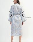 Cotton Kimono Robe - Light Blue - Hi Handmade