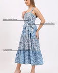Cotton Maxi Sundress - Blue - Hi Handmade