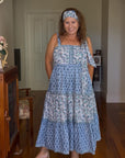 Cotton Maxi Sundress - Blue - Hi Handmade