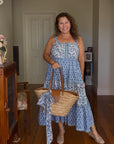 Cotton Maxi Sundress - Blue - Hi Handmade