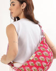 Cotton Sling Bag - Pink - Hi Handmade