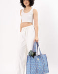 Cotton Tote Bag - Blue Daisy - Hi Handmade