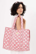 Cotton Tote Bag - Pink Tulip