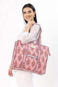 Cotton Tote Bag With Zip - Parisian Pink