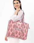 Cotton Tote Bag With Zip - Parisian Pink - Hi Handmade