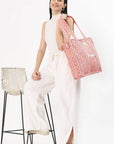 Cotton Tote Bag With Zip - Petal Peach - Hi Handmade