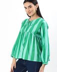 Dera Cotton Top - Green - Hi Handmade