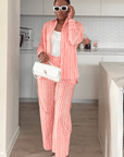 Dharma Relaxed Pant - Peach Stripe - Hi Handmade