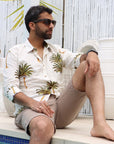 Gender Neutral Cotton Shirt - Palm Print - Hi Handmade