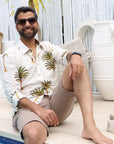 Gender Neutral Cotton Shirt - Palm Print - Hi Handmade
