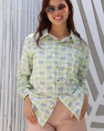 Gender Neutral Print Shirt - Gajraj Green - Hi Handmade